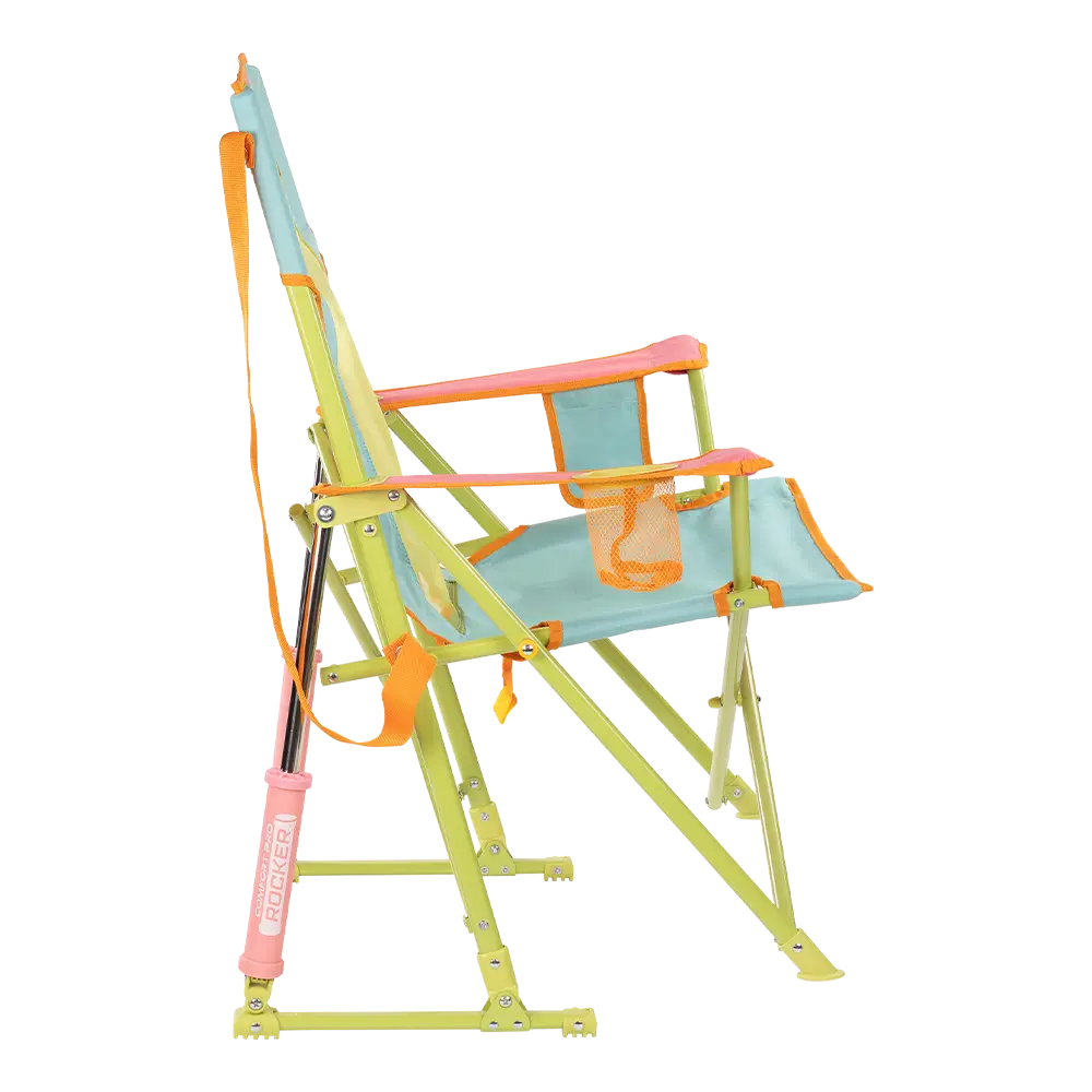 Luxury Camp Comfort Pro Rocker - Choice 375 - Heavy-Duty Kickback Rocker with Beverage Holder Detail