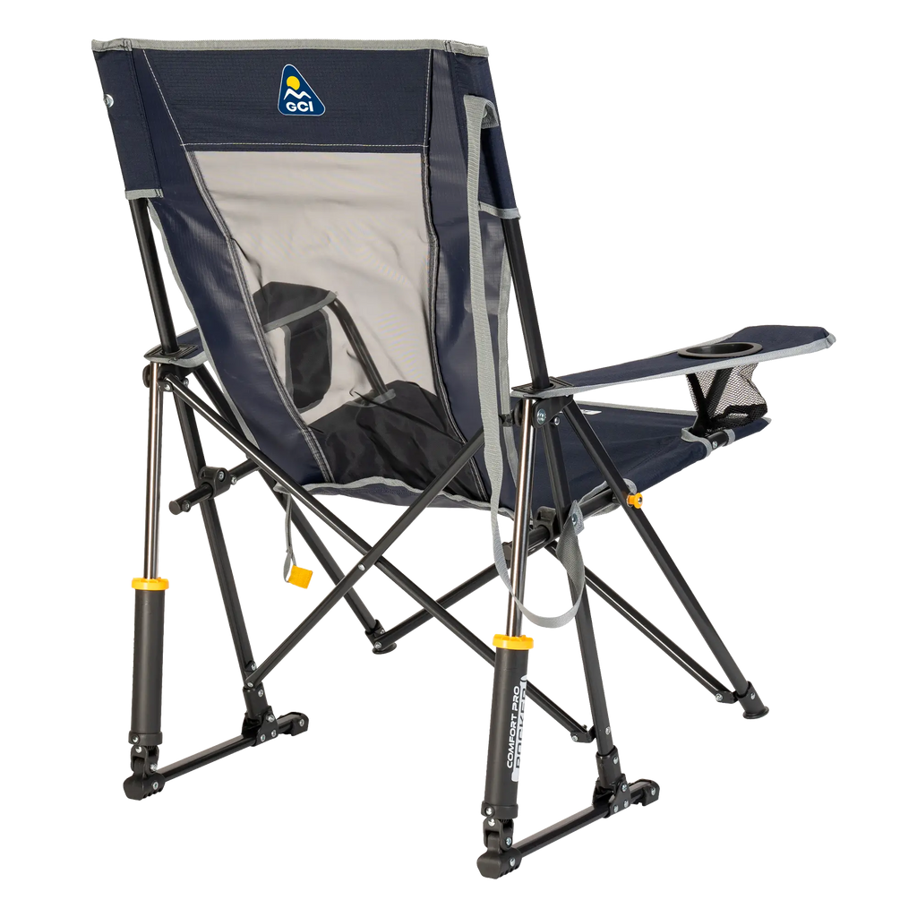 Luxury Camp Comfort Pro Rocker - Choice 375 - Heavy-Duty Kickback Rocker with Beverage Holder Detail