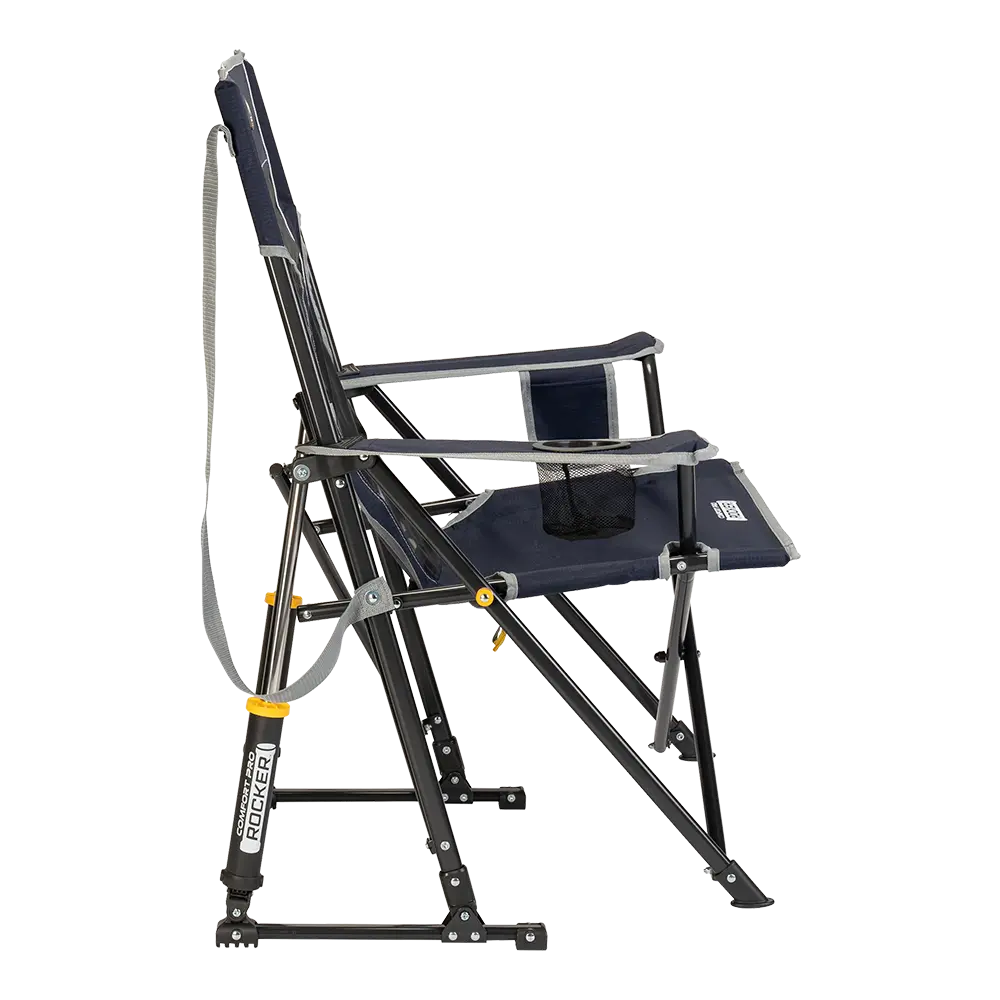 Luxury Camp Comfort Pro Rocker - Choice 375 - Heavy-Duty Kickback Rocker with Beverage Holder Detail
