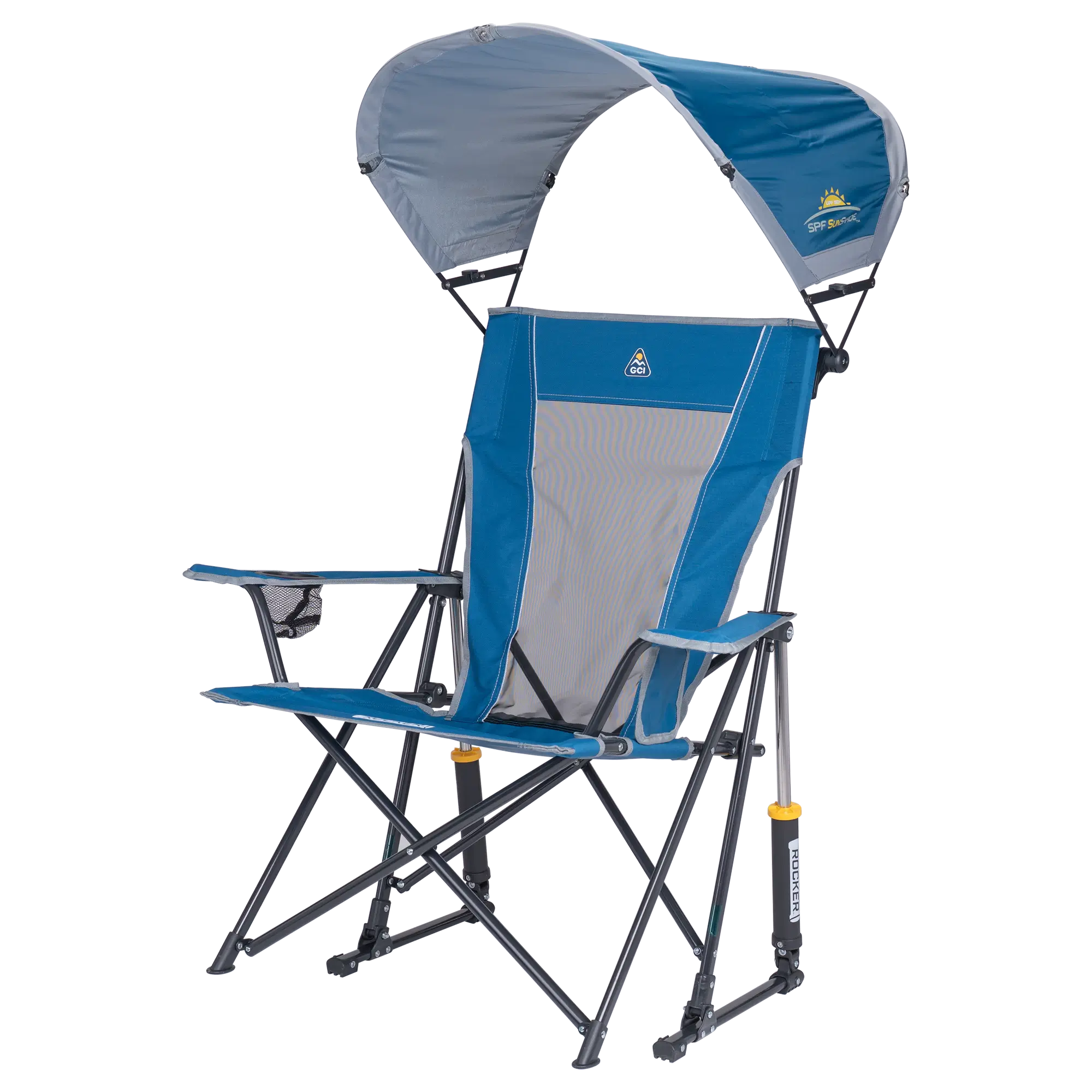 Patented Spring-Action SunShade Rocker - Choice 550 - RoadTrip Rocker Smooth Motion Camp Chair Detail