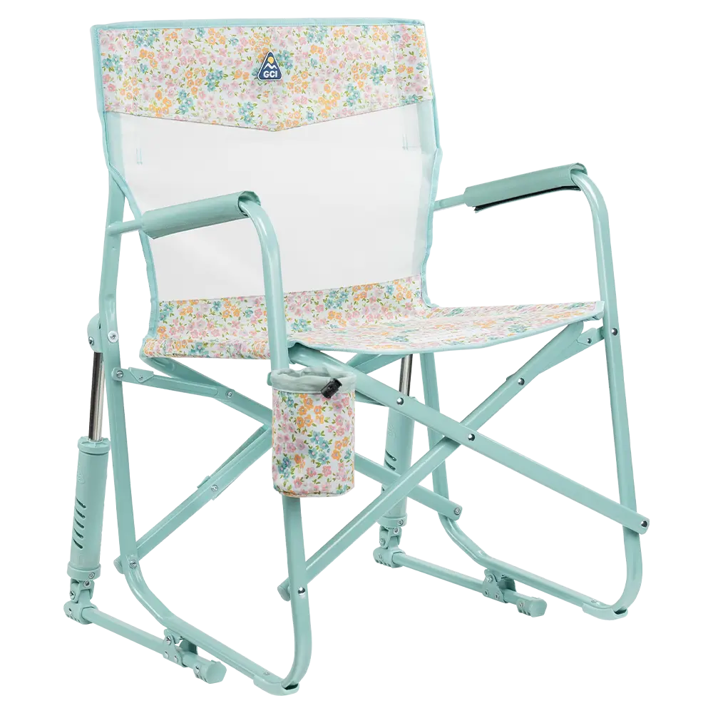 Smooth Motion Freestyle Rocker Elite - Choice 460 - Freestyle Rocker Portable Outdoor Folding Chair - Teal Sundress