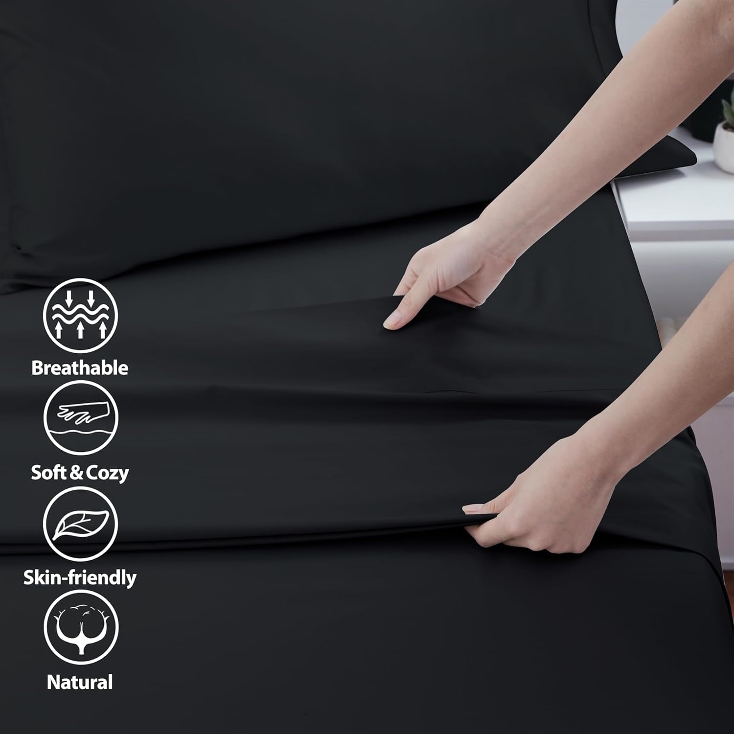 Premium Egyptian Cotton Sheet Only, 600 Thread Count 100% Egyptian Top Sheet 1Pcs, Cool & Breathable Bed Sheets Wrinkle, Fade, Stain Resistan... - Cooling Hotel Quality Bedding Sheets and Pillowcases Detail
