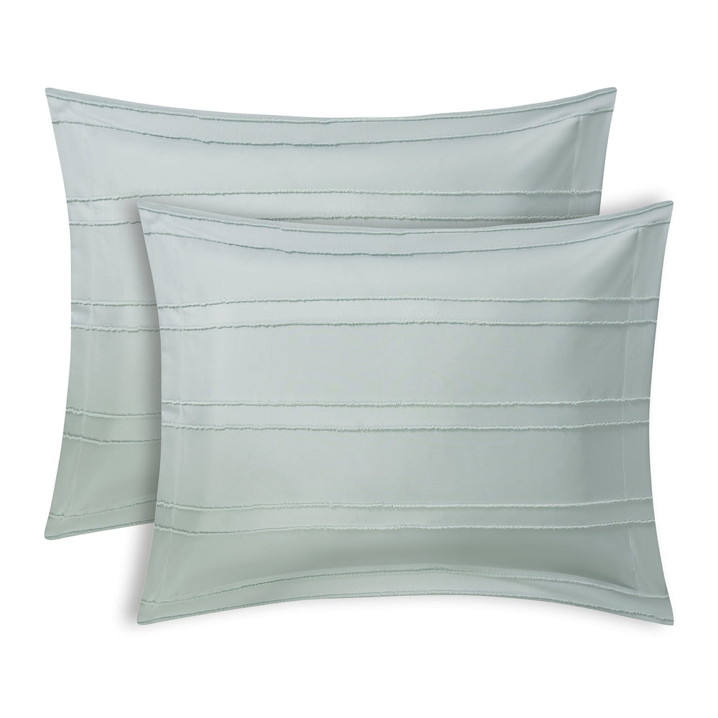 Luxurious Quilted Mint 10 Piece Bed in a Bag Comforter Set with Sheets, Queen - Luxurious Quilted Duvet Cover Set Detail