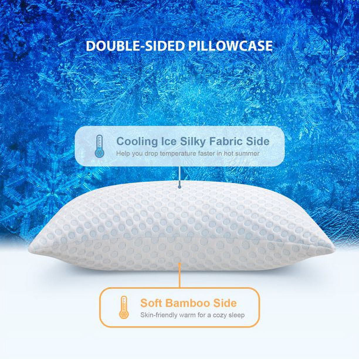 Ergonomic Memory Foam Cooling Shredded Memory Foam Bed Pillows Adjustable Firm Support Pillow for Side and Back Sleepers Curved Pillows Set... - Ergonomic Memory Foam Pillow for Neck Pain Support Detail