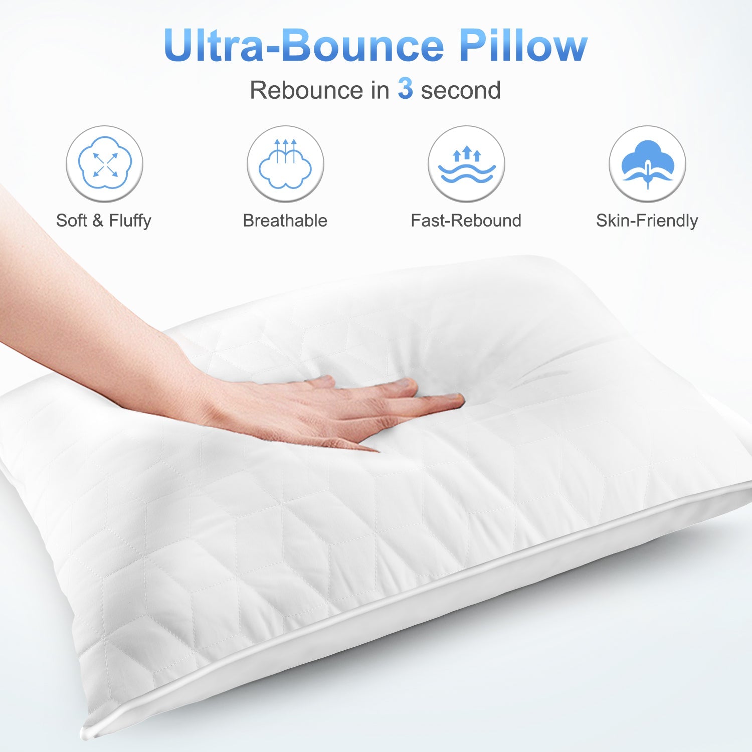 Orthopedic Support Bed Pillows for Sleeping 2 pack, King Size Cooling Pillows Hotel Quality with Premium Soft Down Alternative Fill for ... - Orthopedic Shredded Foam Bed Pillow Set Detail