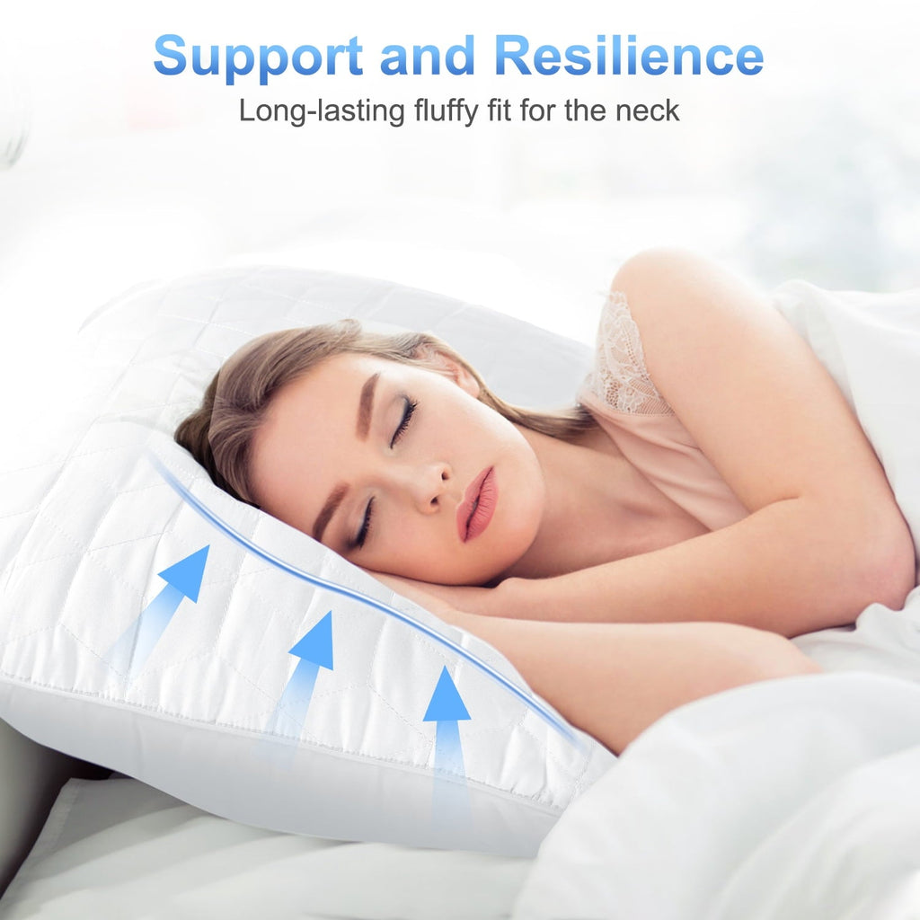 Orthopedic Support Bed Pillows for Sleeping 2 pack, King Size Cooling Pillows Hotel Quality with Premium Soft Down Alternative Fill for ... - Orthopedic Shredded Foam Bed Pillow Set Detail