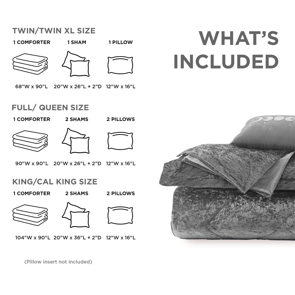 Hypoallergenic Cloud King/Cal King Size Comforter Sets, Velvet Bedding Comforter Set for All Seasons, Grey Bedding Set with Decor Pillow, ... - Hypoallergenic Ultra-Fluffy Quilt for Winter Detail