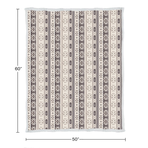 Decorative Knitted 50x60-Inch Machine Washable Fleece Blanket with Snowflakes - Super Soft Reversible Sherpa Flannel Blanket Detail