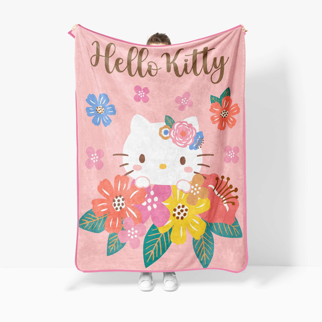 Decorative Knitted Floral Grace 46 x 60 Coral Fleece Kids Throw Blanket - Soft Bedding Accessories - Super Soft Reversible Sherpa Flannel Blanket - Default Title