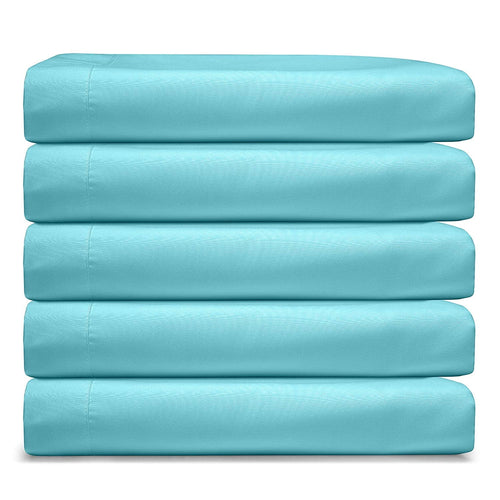 Cooling Sateen RV/Short Queen 6-Piece Bed Set for Campers - Deep Pocket Fitted Sheet Luxury Soft Microfiber, Teal - Cooling Hotel Quality Bedding Sheets and Pillowcases Detail