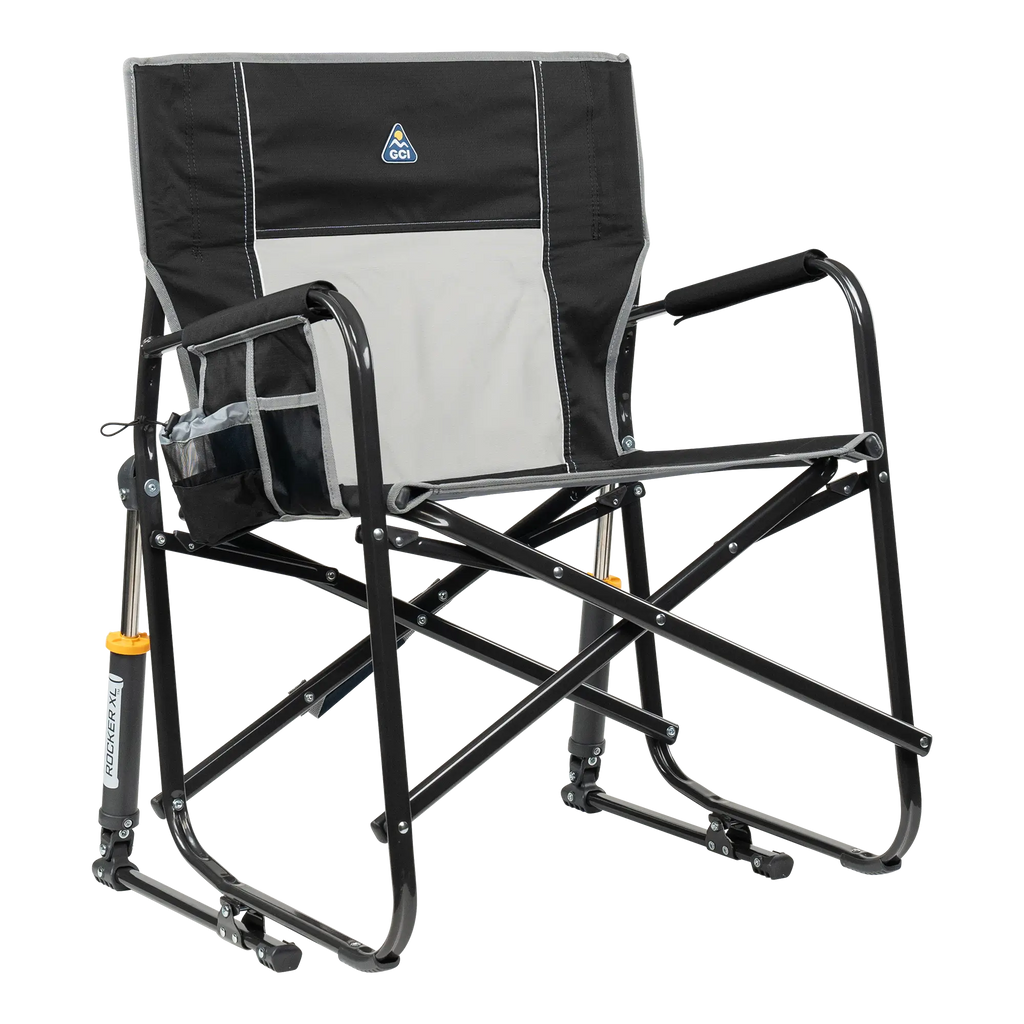 Patented Spring-Action Freestyle Rocker XL - Choice 552 - RoadTrip Rocker Smooth Motion Camp Chair - Black