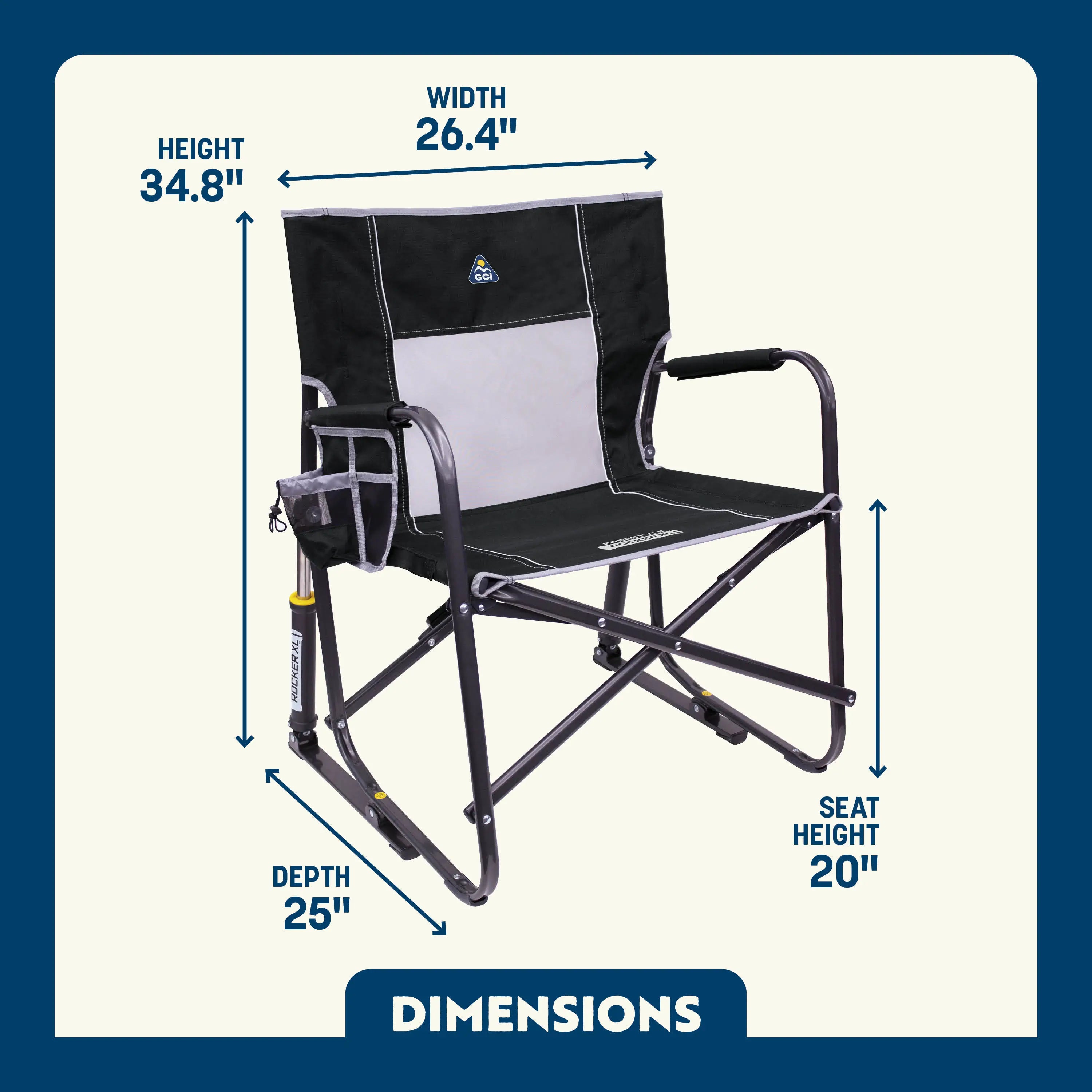 Patented Spring-Action Freestyle Rocker XL - Choice 552 - RoadTrip Rocker Smooth Motion Camp Chair Detail