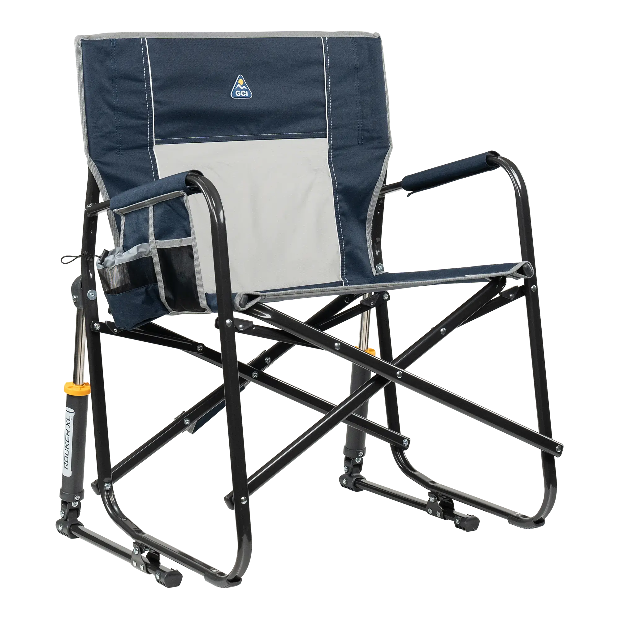 Patented Spring-Action Freestyle Rocker XL - Choice 552 - RoadTrip Rocker Smooth Motion Camp Chair - Indigo