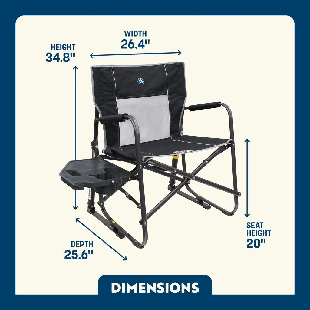Luxury Camp Freestyle Rocker XL with Side Table - Choice 836 - Freestyle Rocker Portable Outdoor Folding Chair Detail