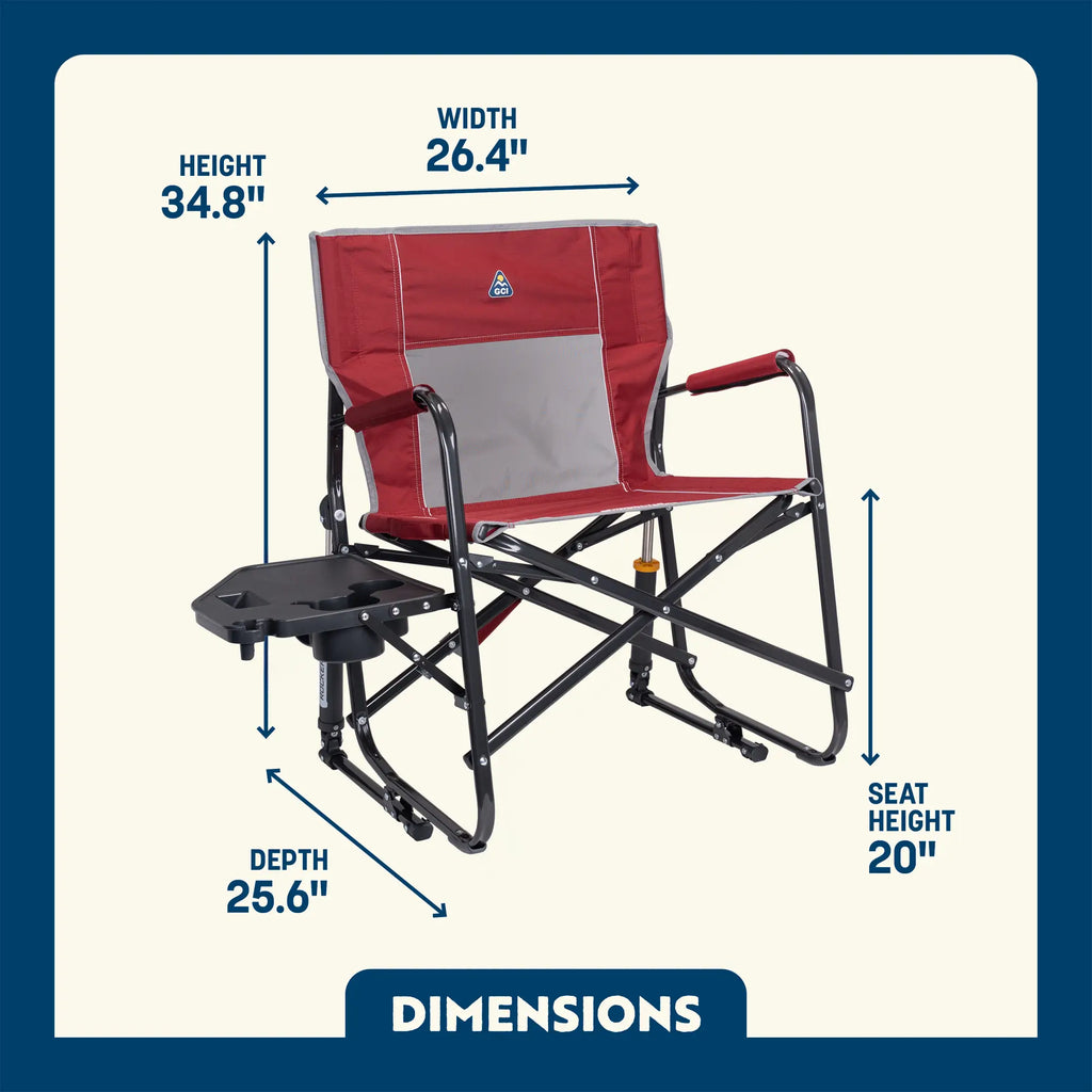 Luxury Camp Freestyle Rocker XL with Side Table - Choice 836 - Freestyle Rocker Portable Outdoor Folding Chair Detail