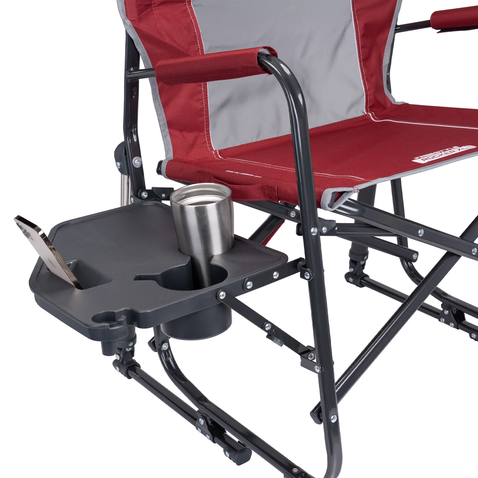 Luxury Camp Freestyle Rocker XL with Side Table - Choice 836 - Freestyle Rocker Portable Outdoor Folding Chair Detail