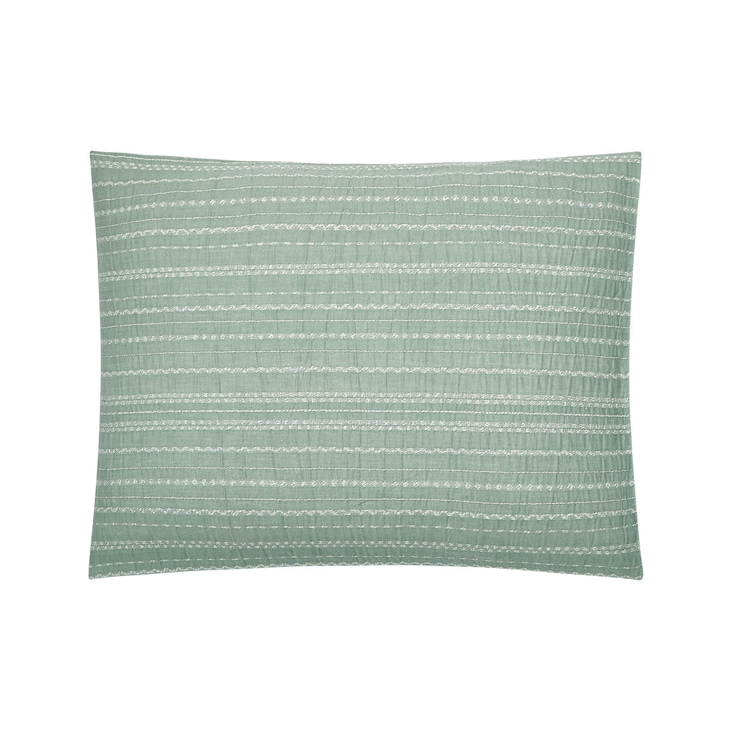 Luxurious Quilted Crafted Woven 3-Piece Comforter Set, Green River, Full Queen, All Ages - Cloud-Like Soft Lightweight Bed Comforter Detail