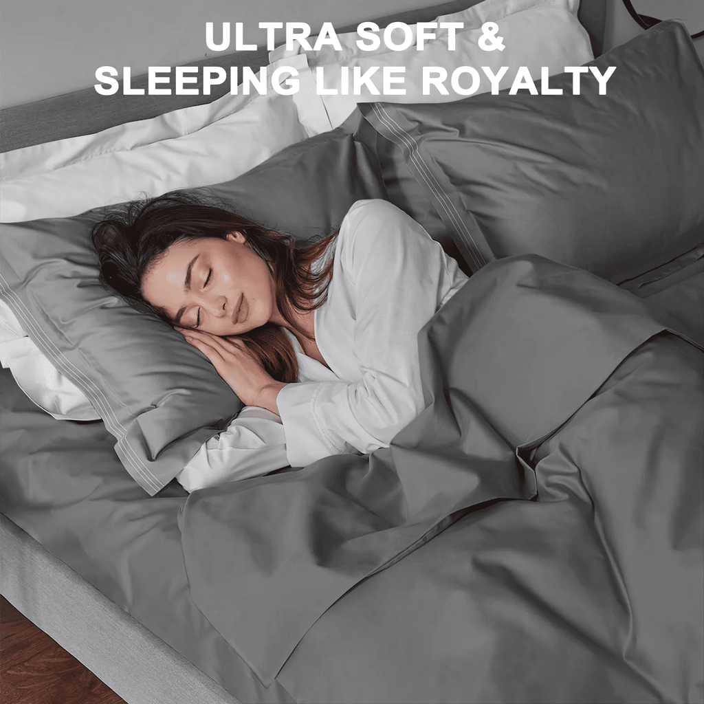 Breathable Luxury 4 Piece Bed Sheet Set, Queen Size Upgraded Cooling Deep Pocket Comfy Breathable Hotel Luxury Bedding, Extra Soft Wrin... - Premium Ultra-Soft Pillowcase Pair for Sleeping Detail