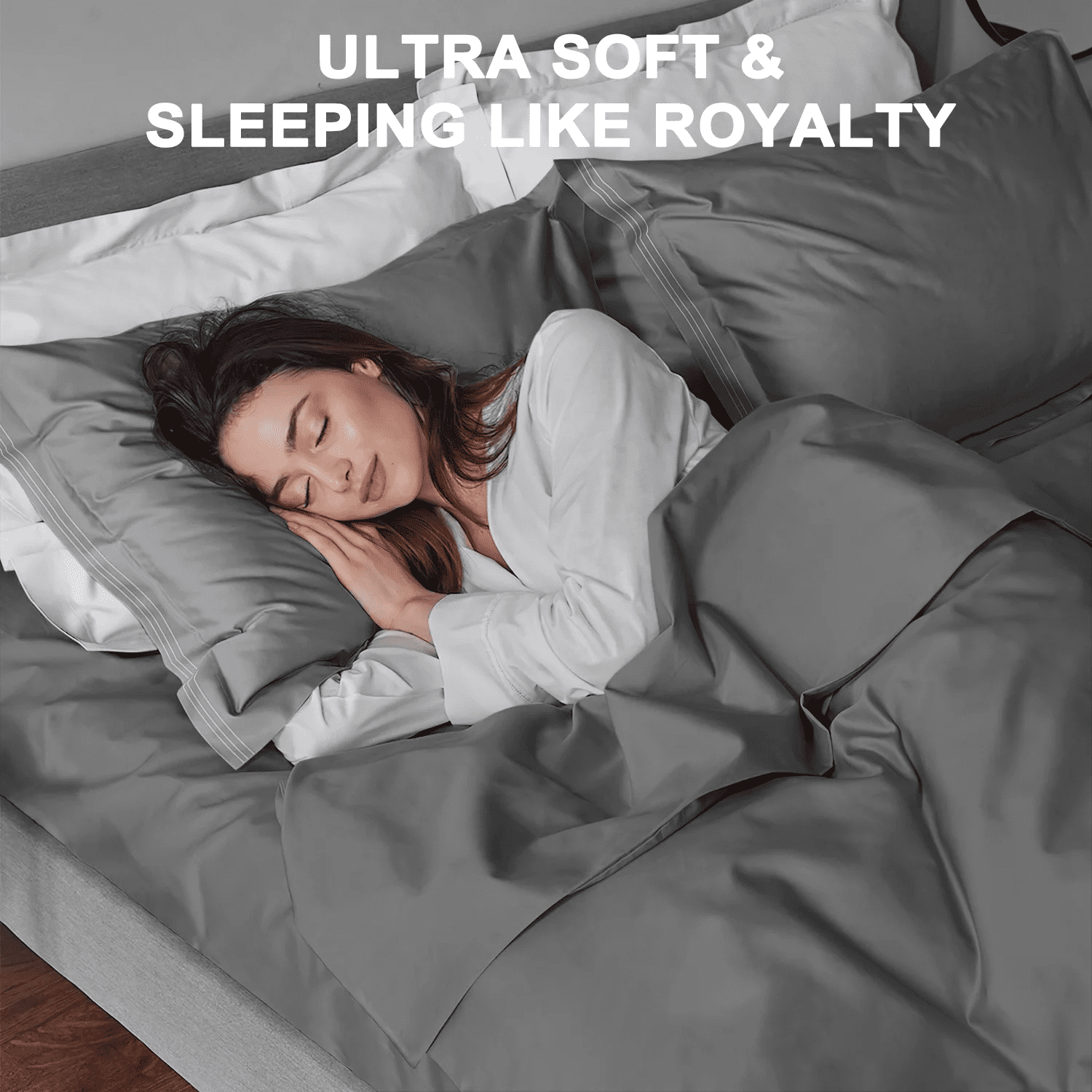 Breathable Luxury 4 Piece Bed Sheet Set, Queen Size Upgraded Cooling Deep Pocket Comfy Breathable Hotel Luxury Bedding, Extra Soft Wrin... - Premium Ultra-Soft Pillowcase Pair for Sleeping Detail