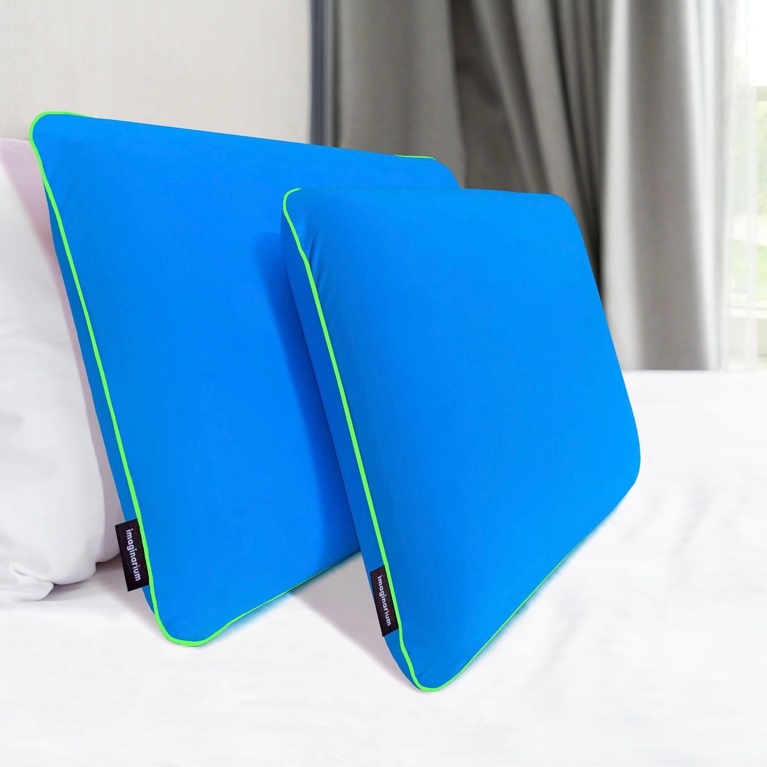 Orthopedic Support Memory Foam Fun Pillow with Cool-to-the-Touch Cover, Standard/Queen, Cosmic Blue, 2 Pack - Ergonomic Memory Foam Pillow for Neck Pain Support Detail
