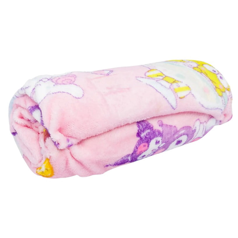 Lightweight Warm Hello Kitty Soft and Friends Silky Fleece Throw 40"x50" Kids Blanket "Cool Treat" - Luxury Knitted Decorative Throw Blanket with Fringes Detail