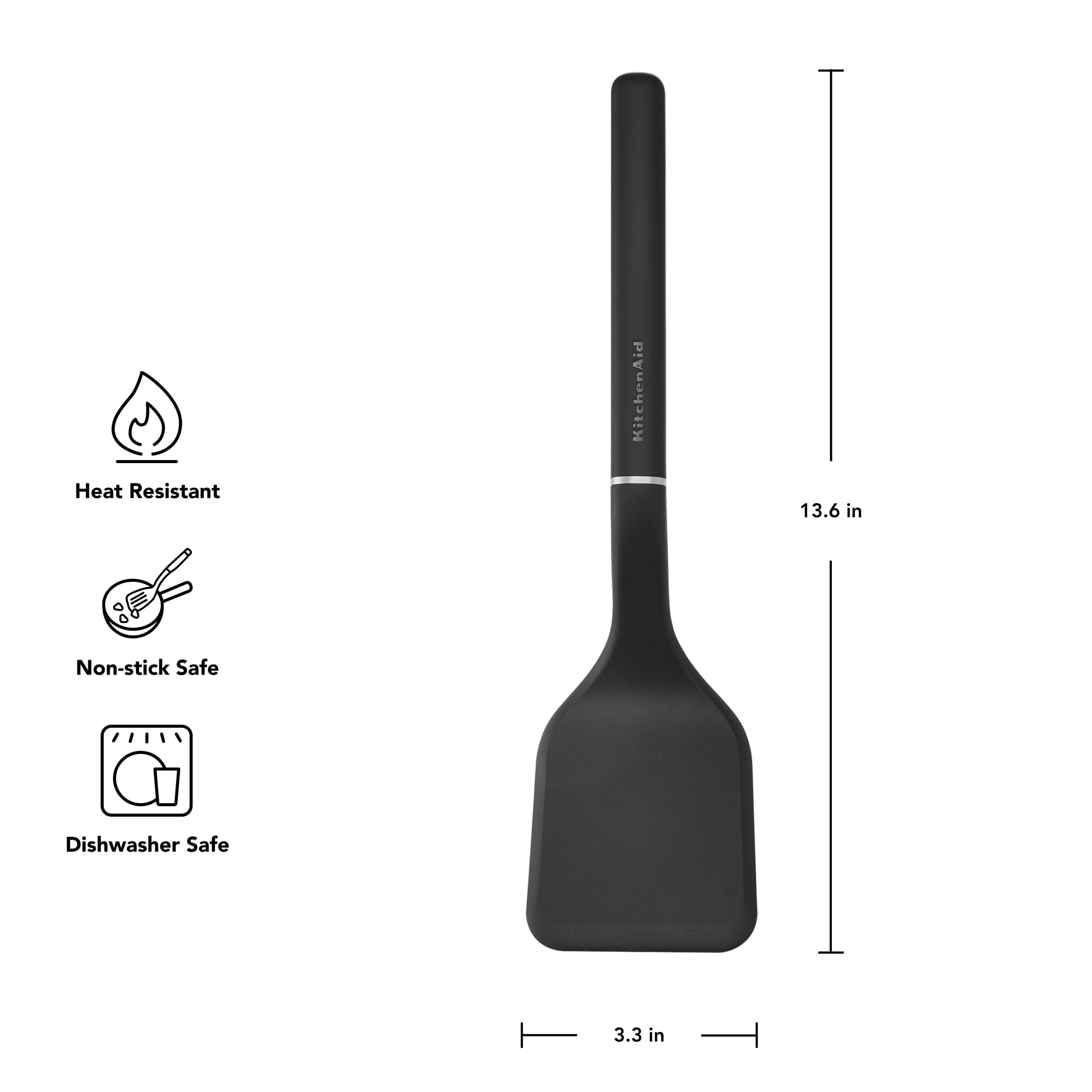 Chef-Quality 3-Piece Cooking Utensils Set with Ergonomic Handles, Black - Multi-Purpose Hand Tool for Daily Meal Prep Detail