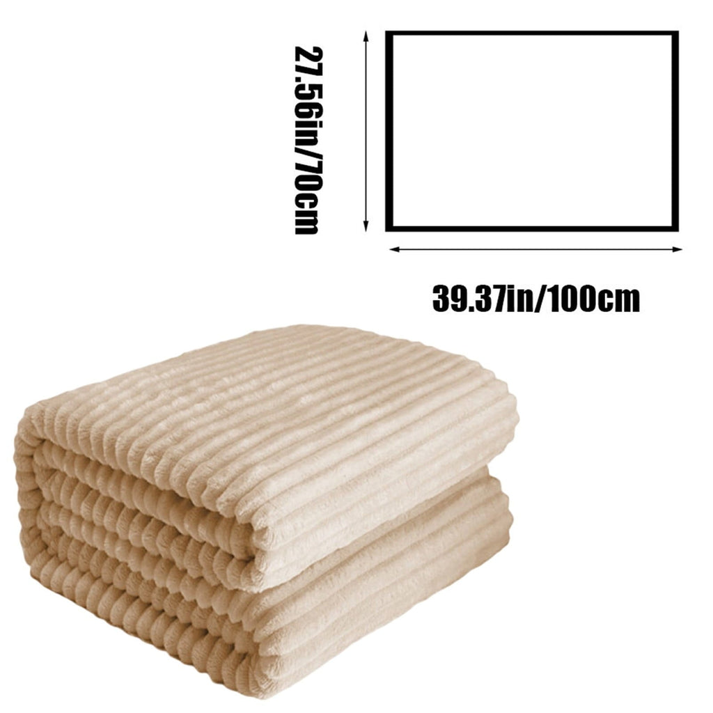 Lightweight Warm Extra Large Throw Blanket for Couch Home Office Hotel 100% Cotton Super Soft Blanket for Adult 47"x70" Khaki - Super Soft Reversible Sherpa Flannel Blanket Detail