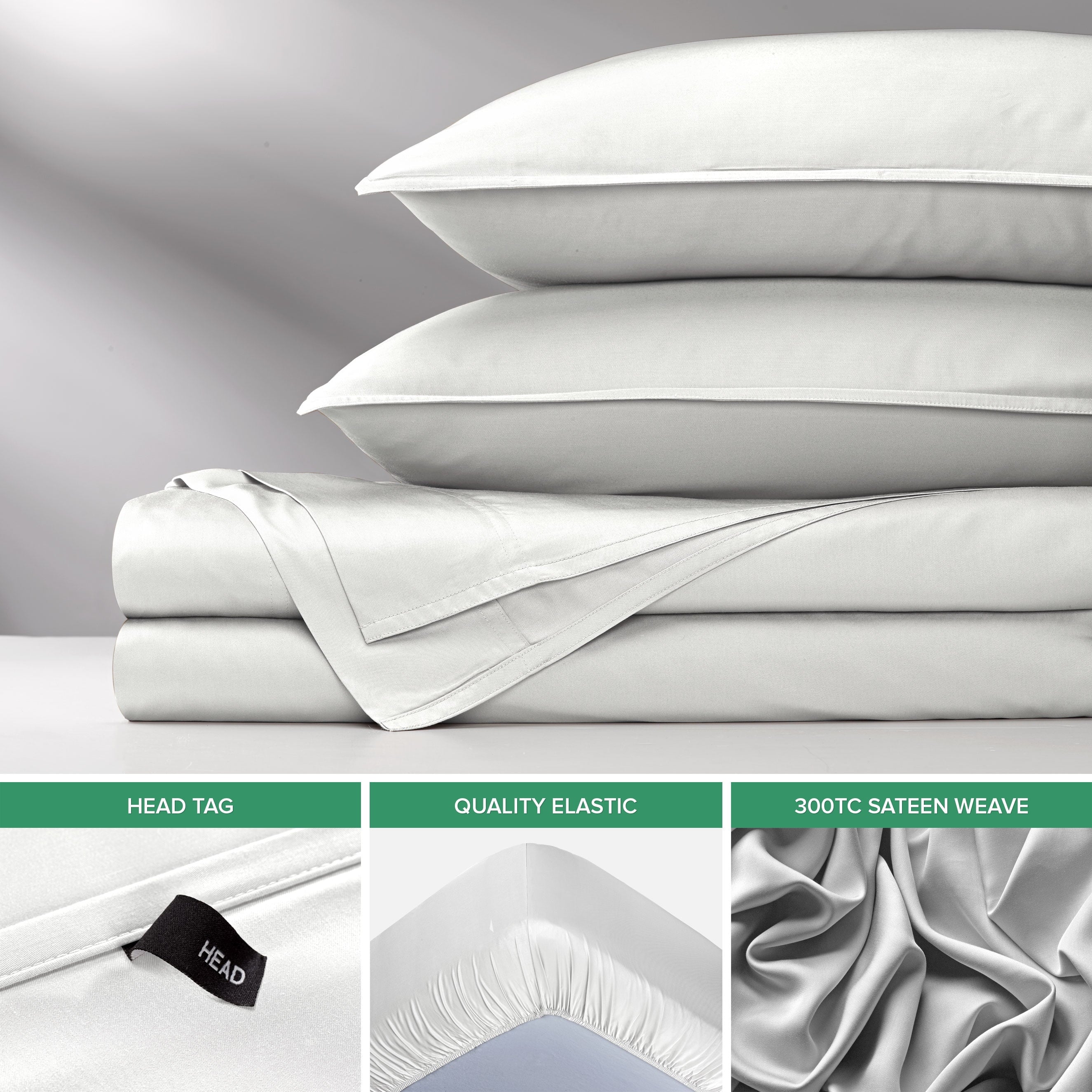 Cooling Sateen Sheets King Size Bed Sheet 4 Piece Set, Genuine 100% Organic Bamboo Viscose, Luxuriously Soft & Cooling, Double Stitc... - Cooling Hotel Quality Bedding Sheets and Pillowcases Detail