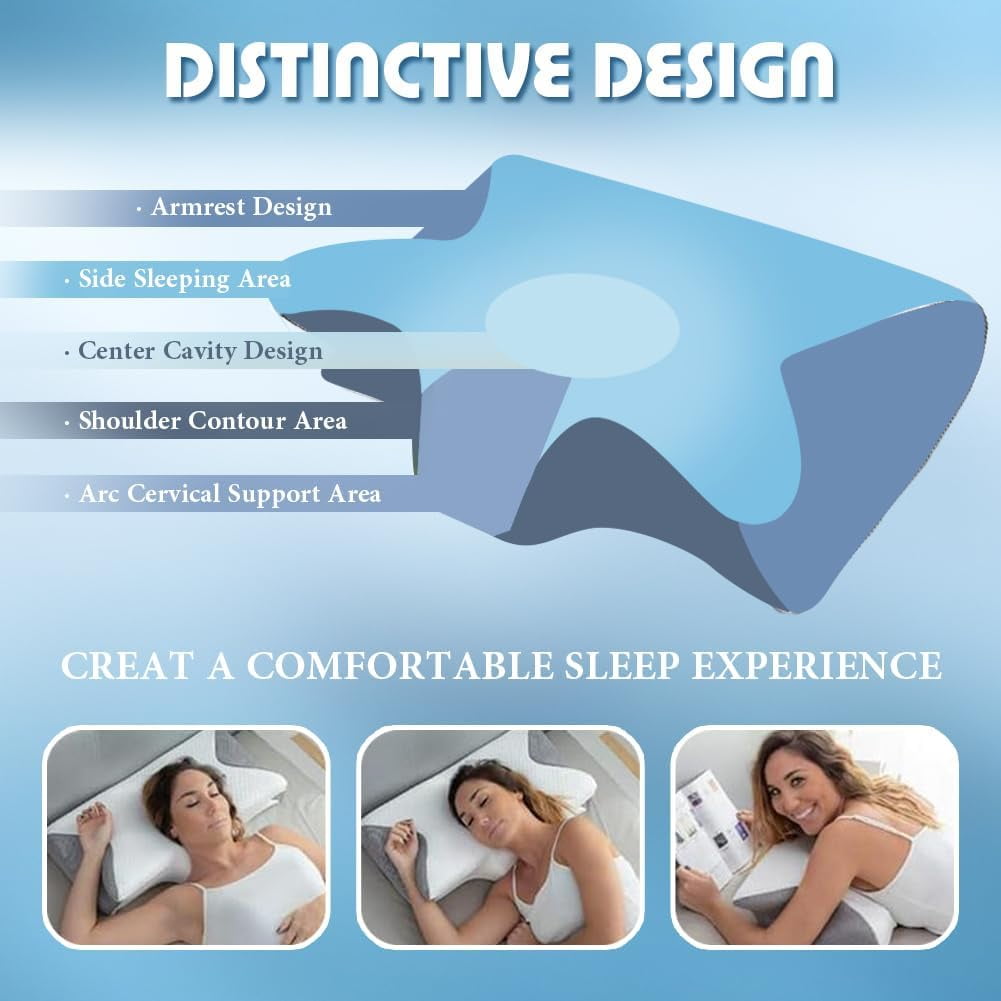 Decorative Plump Airway Pro Sleep Apnea Pillow, Airway Pro Cervical Pillow - All-Night Neck Support, Ergonomic Pillows for All Sleepin... - Ergonomic Memory Foam Pillow for Neck Pain Support Detail