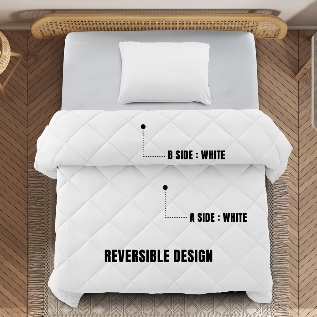 Luxurious Quilted Lux Decor All-Season Comforter Sets Twin Size 2 PC, Reversible Bedding Set with Diamond Quilted Design Comforter and ... - All-Season Down Alternative Comforter Insert Detail