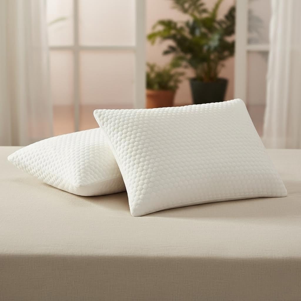 Orthopedic Support Queen Size Latex Pillow (2 Pack) Shredded Natural Latex Cooling Bed Pillows for Side & Back Sleepers, Medium Firm Sup... - Ergonomic Memory Foam Pillow for Neck Pain Support Detail