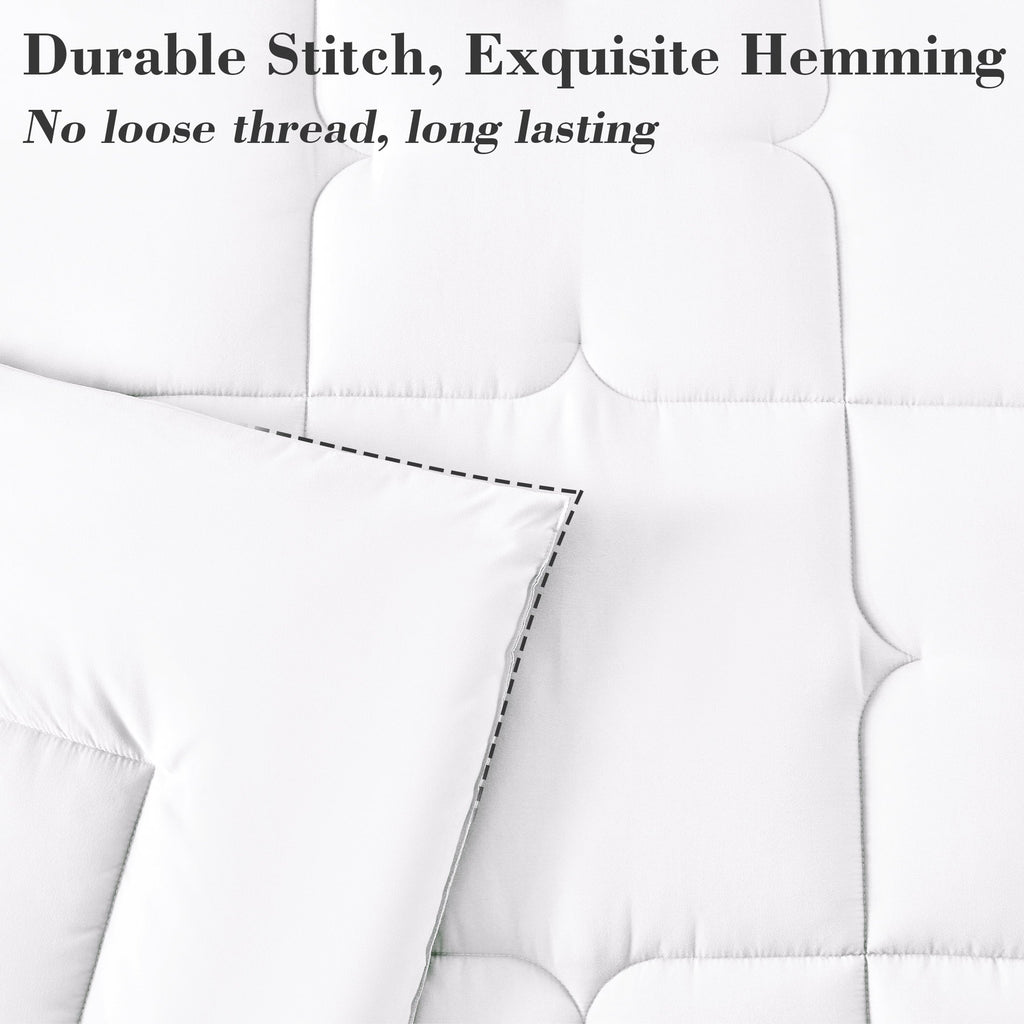 Hypoallergenic Cloud 3-Piece Queen Comforter Set - All-Season Down Alternative Bedding Bundle with 2 Pillow Shams, Premium Soft Bedding Se... - Hypoallergenic Ultra-Fluffy Quilt for Winter Detail