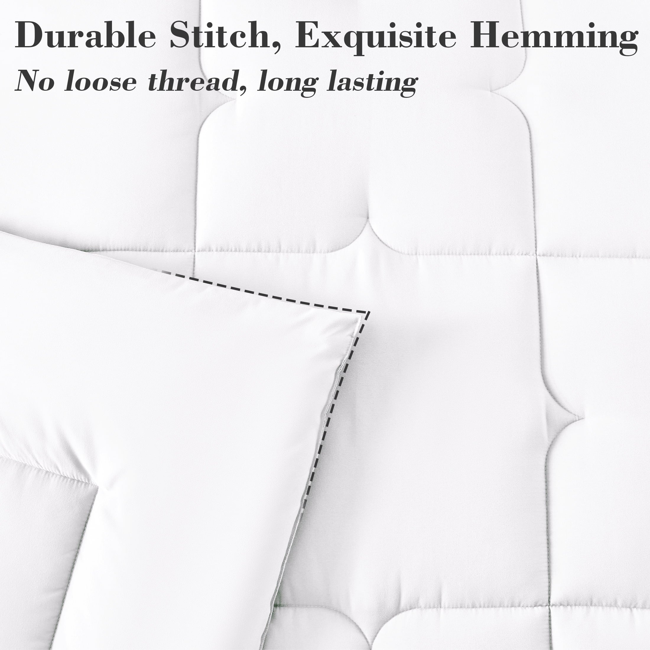 Hypoallergenic Cloud 3-Piece Queen Comforter Set - All-Season Down Alternative Bedding Bundle with 2 Pillow Shams, Premium Soft Bedding Se... - Hypoallergenic Ultra-Fluffy Quilt for Winter Detail