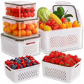 Deliciously Squishy 5 Pack Fruit Storage Containers for Fridge with Removable Colanders and Lids, 5 in 1 Leakproof Fridge Organizer Bins ... - Deliciously Soft Cupcake Sensory Glob - Default Title