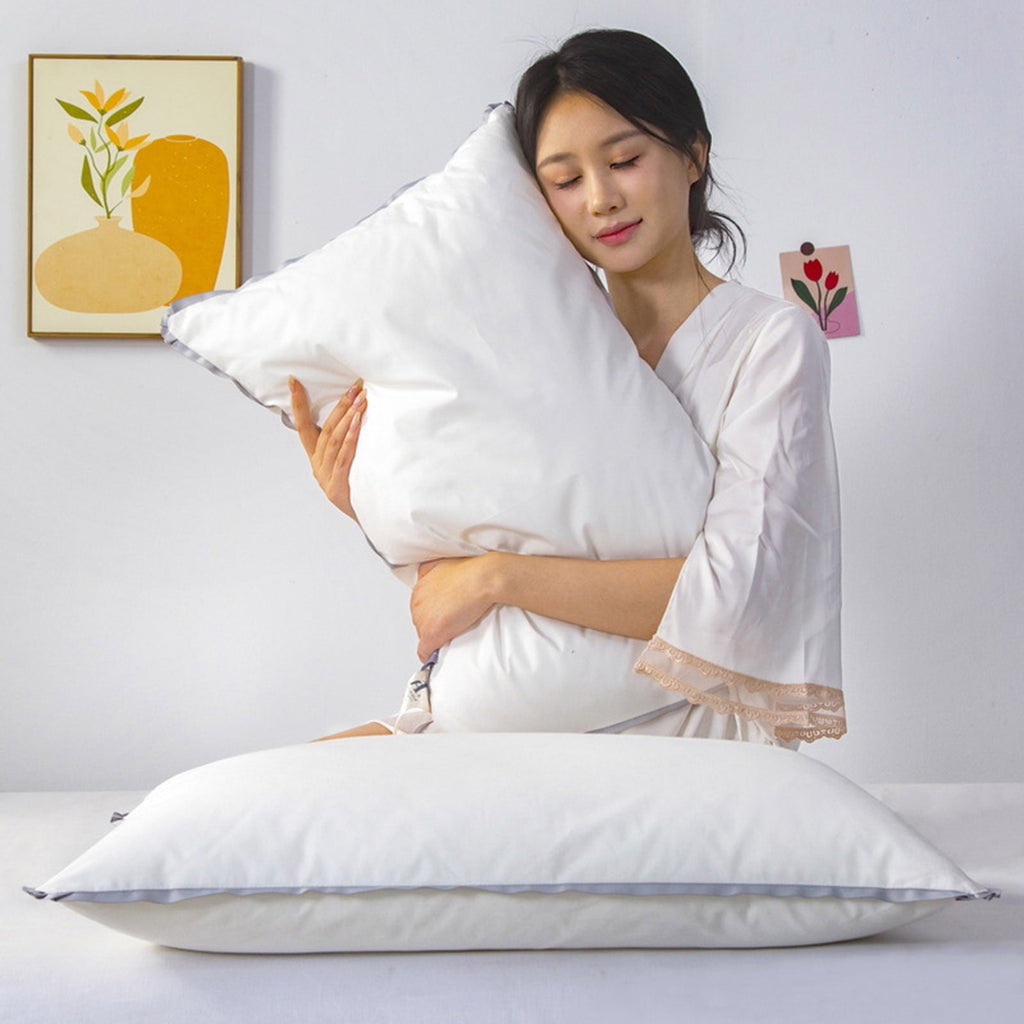 Decorative Plump Flat Pillows for Sleeping Thin, Ultra Thin Pillow, Adjustable Shredded Memory Foam Pillows for Side Back Stomach Slee... - Orthopedic Shredded Foam Bed Pillow Set Detail