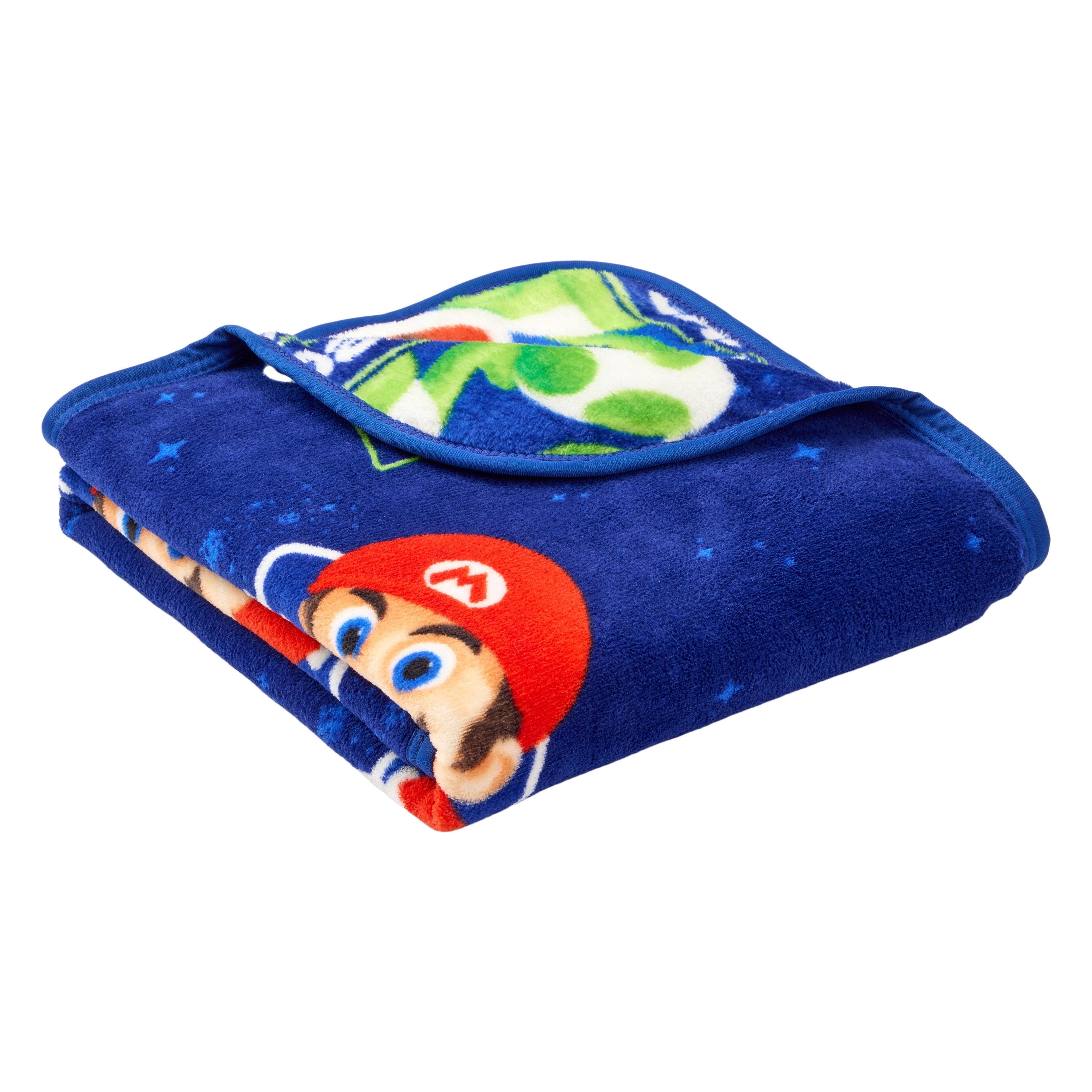 Decorative Knitted Galaxy Movie Kids Blue Print Fleece Throw Blanket, 46 x 60 - Lightweight Plush Warm Blanket for All Seasons Detail