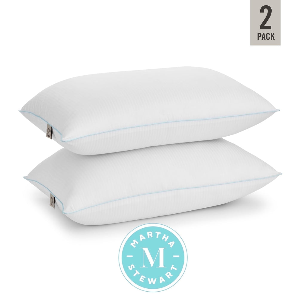 Hotel Collection Classic Stripe Bed Pillows Standard / Queen Size Set Of 2, Enhanced Loft Plush Pillow for All Sleep Positions, 20" x ... - Hotel Quality Plush Sleeping Pillows Detail