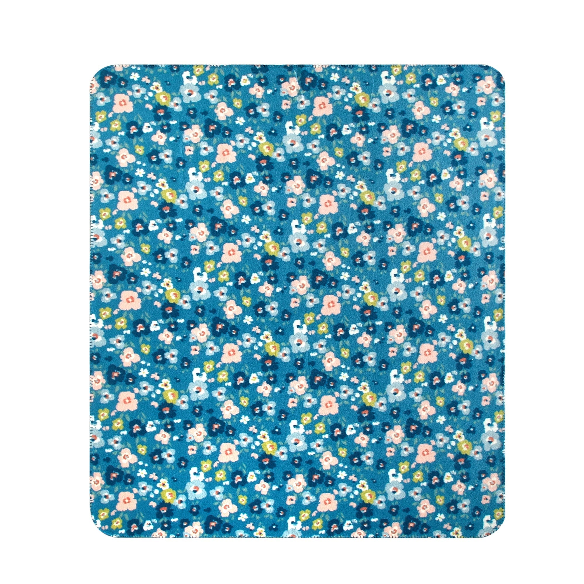 Reversible Sherpa Cozy Fleece Throw Blanket Delightful Floral 50" x 60", All Ages - Luxury Knitted Decorative Throw Blanket with Fringes Detail