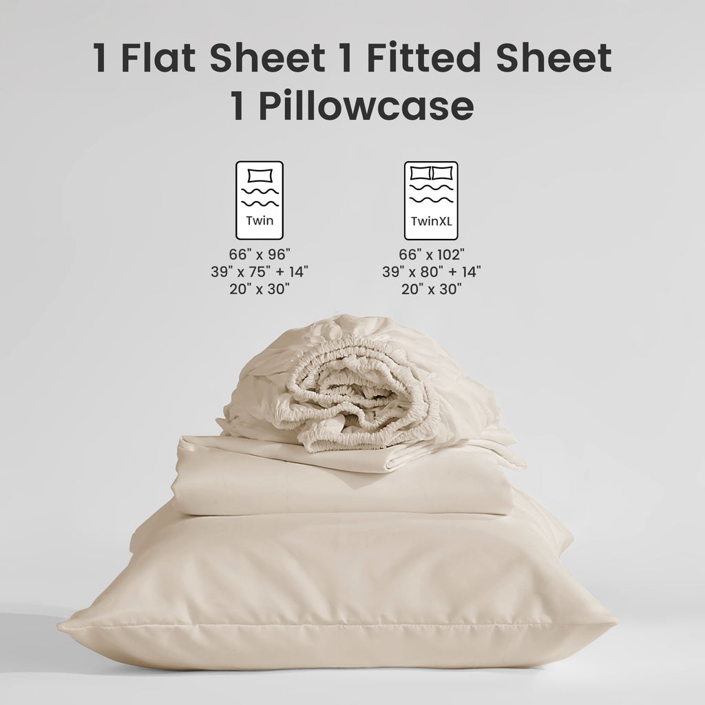 Premium Egyptian Cotton Bed Sheet Sets,Ultra Soft Breathable Luxury 4 Piece, (Beige, Queen) - Luxury Bed Sheet Set with Deep Pockets Detail