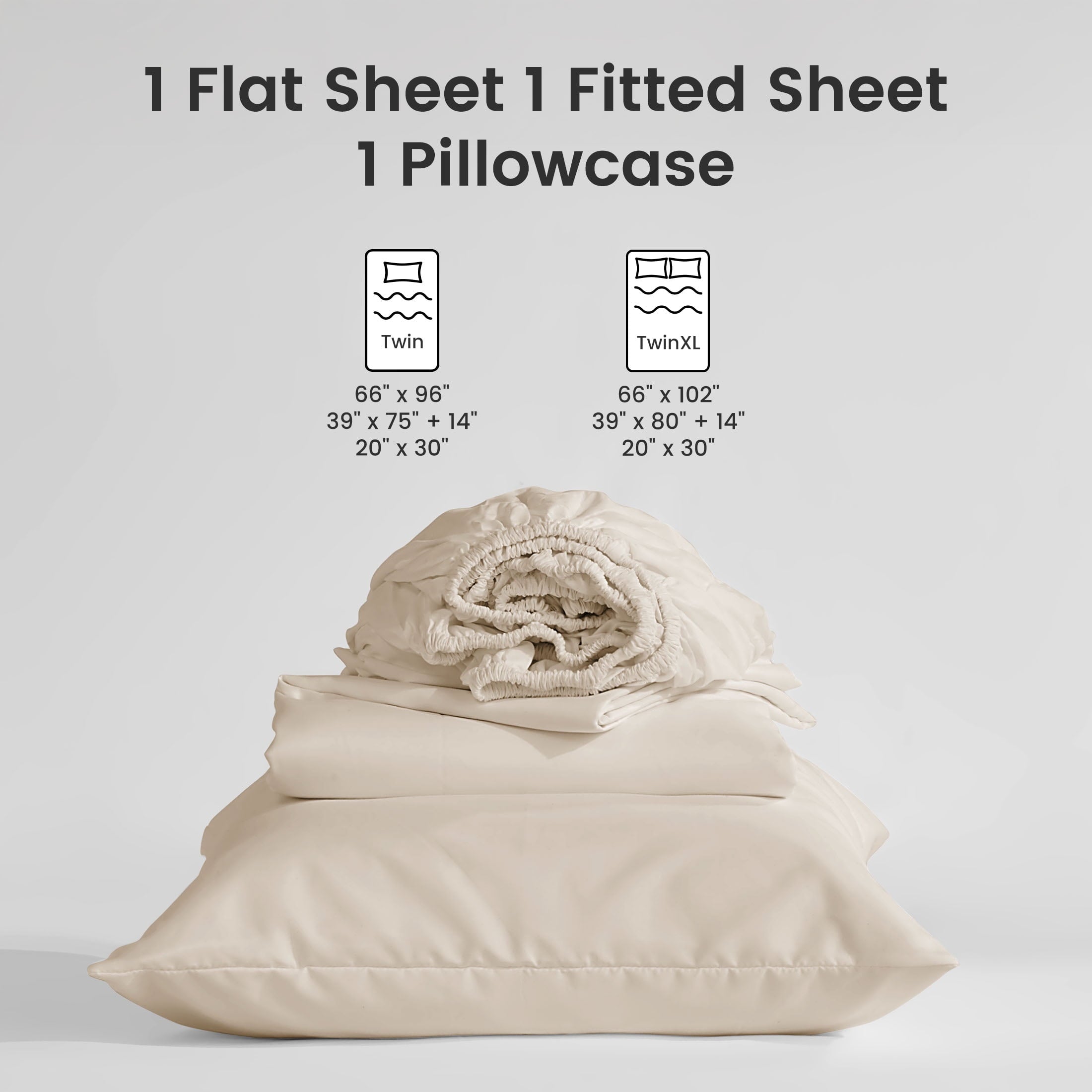 Premium Egyptian Cotton Bed Sheet Sets,Ultra Soft Breathable Luxury 4 Piece, (Beige, Queen) - Luxury Bed Sheet Set with Deep Pockets Detail