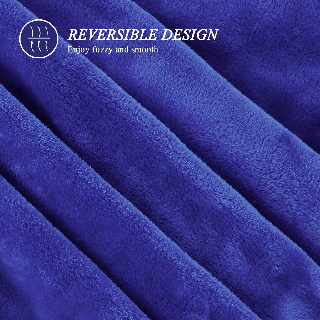 Super Soft Flannel Large Navy Fleece Throw Blankets, Throw Size Soft Fuzzy Blanket for Women Men and s, All Season Lightweight Microfibe... - Lightweight Plush Warm Blanket for All Seasons Detail