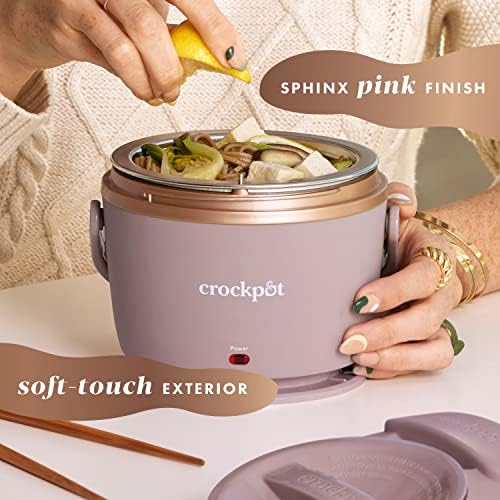 Leak-Proof Crock-Pot Electric Lunch Box Food Warmer 20oz – Blush Pink S18G - Self-Heating Lunch Box for Office and Car Travel Detail
