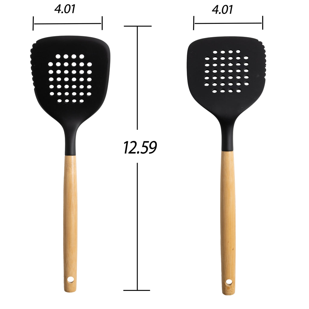 Heavy Duty Kitchen and Cooking Utensil Turner, 13" L, Black - Multi-Purpose Hand Tool for Daily Meal Prep Detail