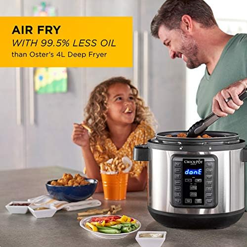 Safety-Lock Crock-Pot Express Crisp 8 Quart 10-in-1 Pressure Cooker S06F - Smart Multi-Functional Electric Pressure Cooker Detail