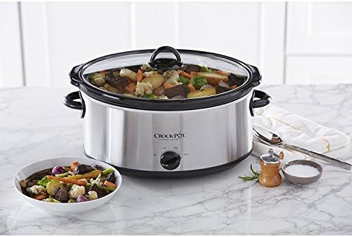 Digital Control Crock-Pot 7 Quart Oval Manual Slow Cooker – Stainless Steel S29K - Programmable Slow Cooker with Oval Ceramic Pot Detail