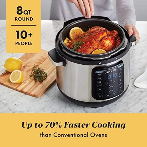 Smart Digital Crock-Pot 8 Quart Express Crock Multi-Use Pressure Cooker S05K - High-Pressure Instant Pot for Quick Family Dinners Detail