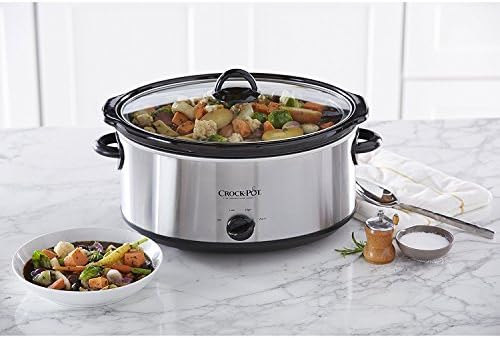 Digital Control Crock-Pot 7 Quart Oval Manual Slow Cooker – Stainless Steel S29K - Programmable Slow Cooker with Oval Ceramic Pot Detail