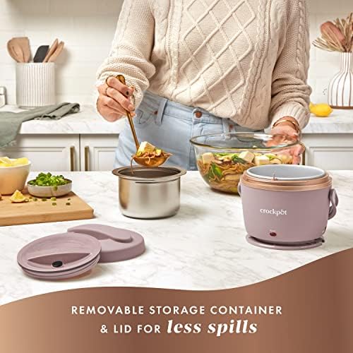 Leak-Proof Crock-Pot Electric Lunch Box Food Warmer 20oz – Blush Pink S18G - Self-Heating Lunch Box for Office and Car Travel Detail