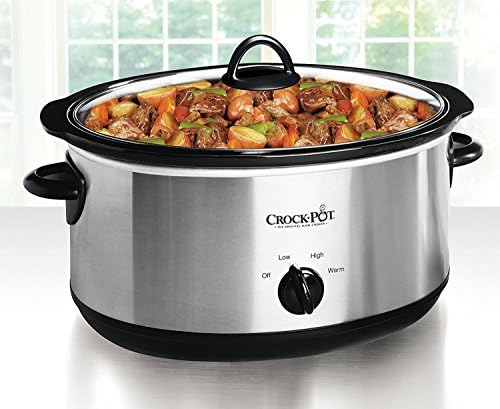 Digital Control Crock-Pot 7 Quart Oval Manual Slow Cooker – Stainless Steel S29K - Programmable Slow Cooker with Oval Ceramic Pot Detail