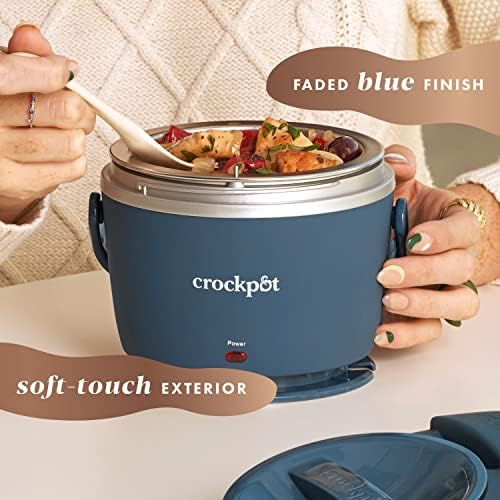 Self-Heating Crock-Pot Electric Lunch Box Food Warmer 20oz – Faded Blue S22V - Portable Electric Lunch Box Food Warmer Detail